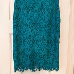 Bebe teal lace pencil skirt size 0